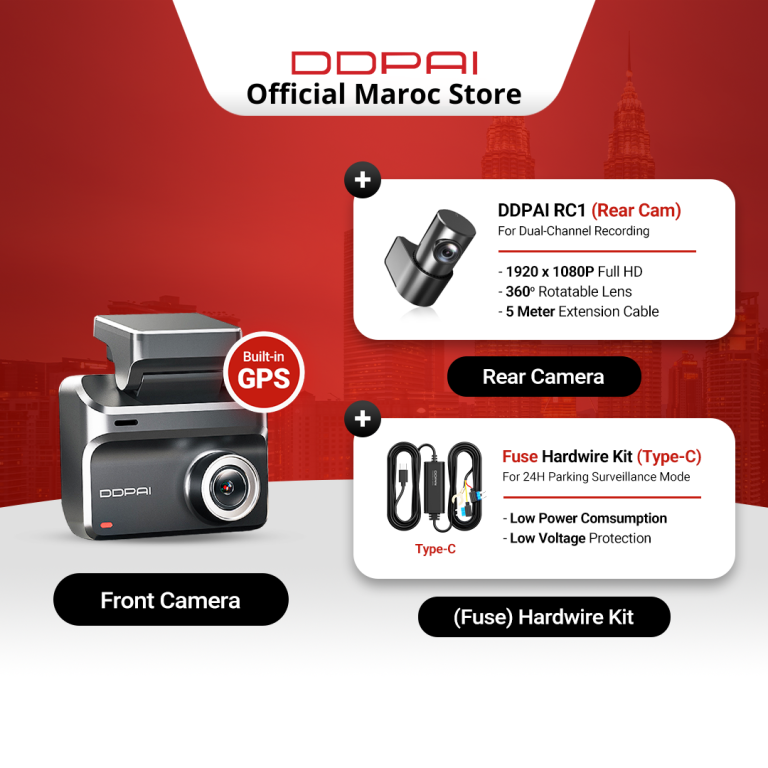 دي دي باي Z50 Pro كاميرا سيارة أمامية وخلفية 4K مع GPS وواي فاي