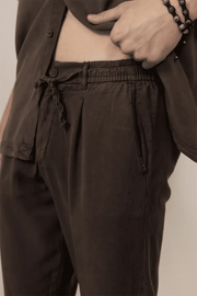 pantalon homme coton naturel cordon et zip - Justyol