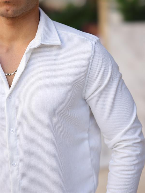 Chemise en velours en coton à motif discret - Justyol