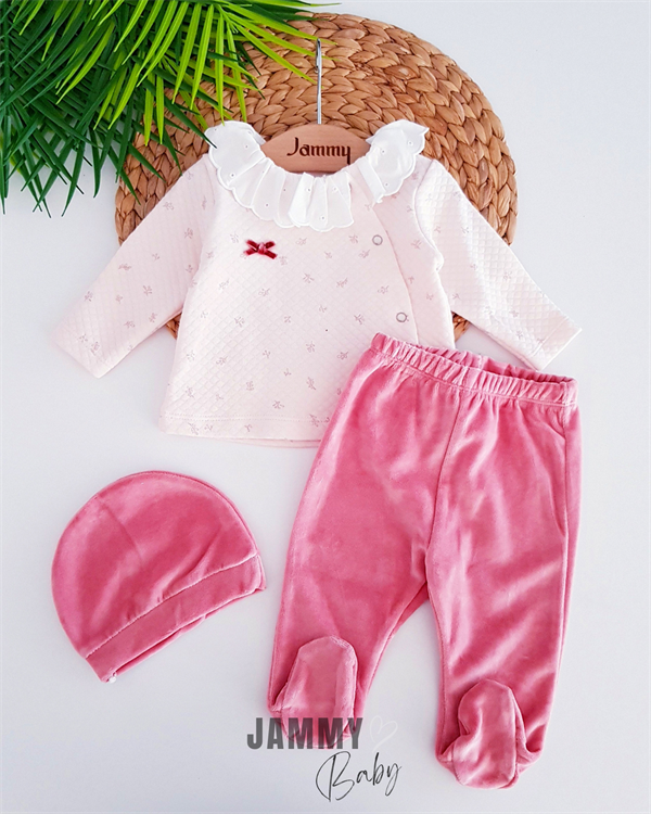 <tc>Ensemble de 3 pièces bodysuit matelassé Destini et pantalons en velours - sec</tc>