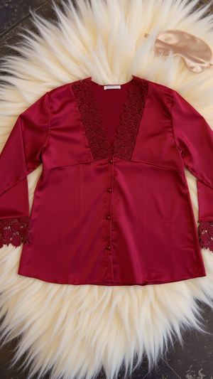 Pajama set 704 -Refined Satin Pajama Set with Lace Details Erotica