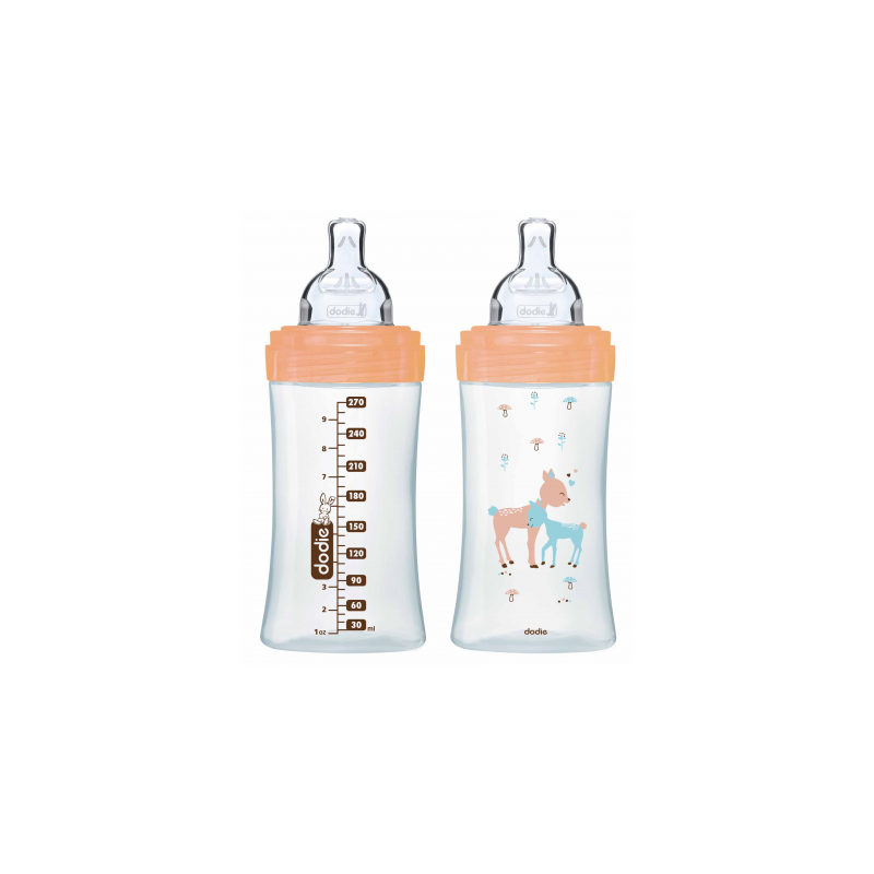 DODIE BIB SENS+ VERRE 270ML BEIGE BICHE 0-6 M TET PLATE D2 2618