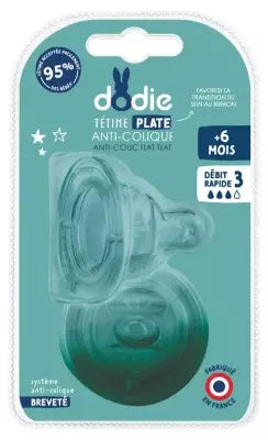 DODIE TETINE PLATE SENS+ ANTI COLIQUE D3 +6M X2 1550
