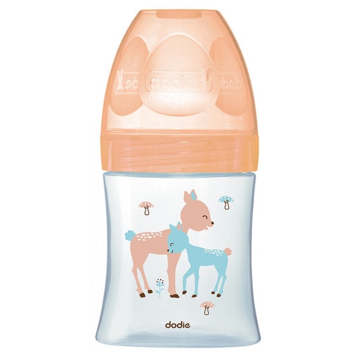 DODIE BIB SENS+ VERRE 150ML BEIGE BICHE 0-6 M TET PLATE D1 2601