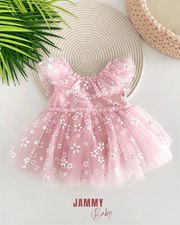 dora papatyali bodysuit özel gün elbise - pembe - Justyol