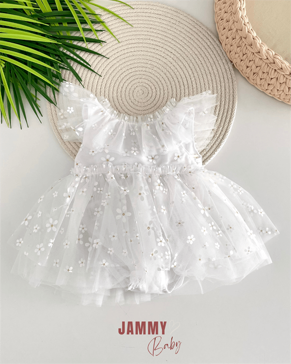 dora papatyali bodysuit özel gün elbise - pembe - Justyol