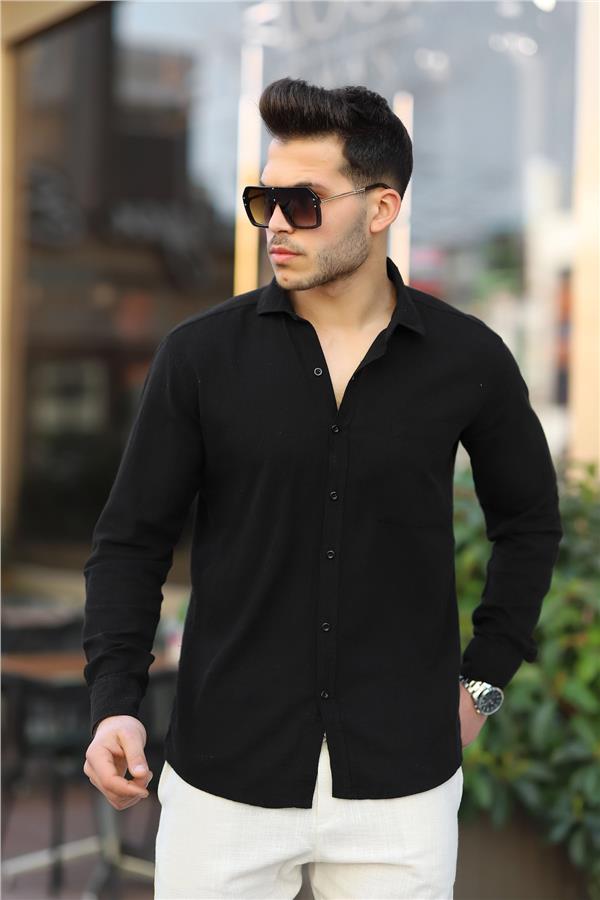 Pantalon Homme en Lin Tricoté à Revers Baggy