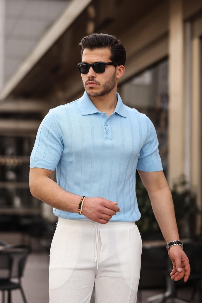 Düğmeli Polo Yaka Triko T-shirt JMen