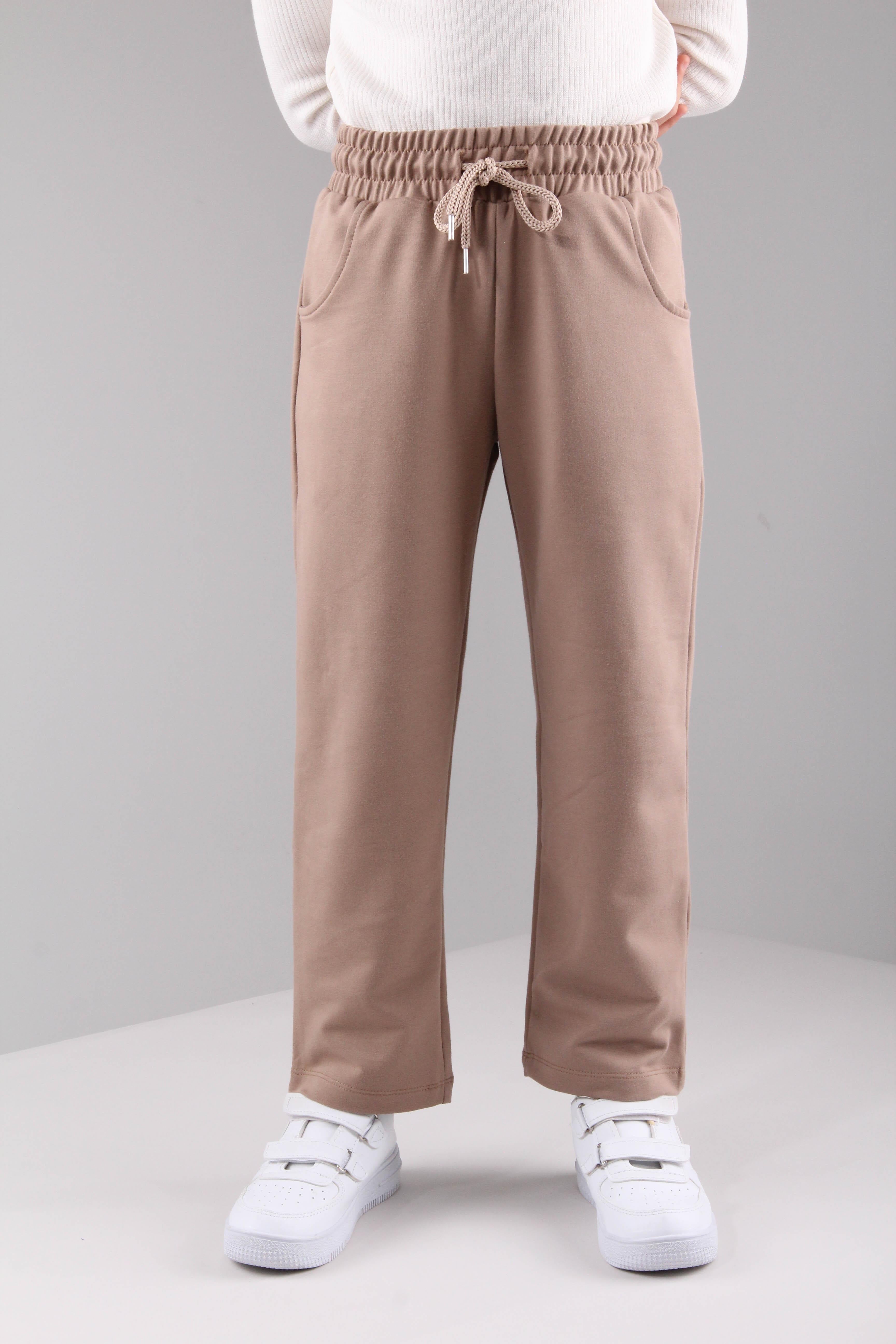 <tc>Pantalon de jogging garçon en coton à coupe droite et poches</tc>