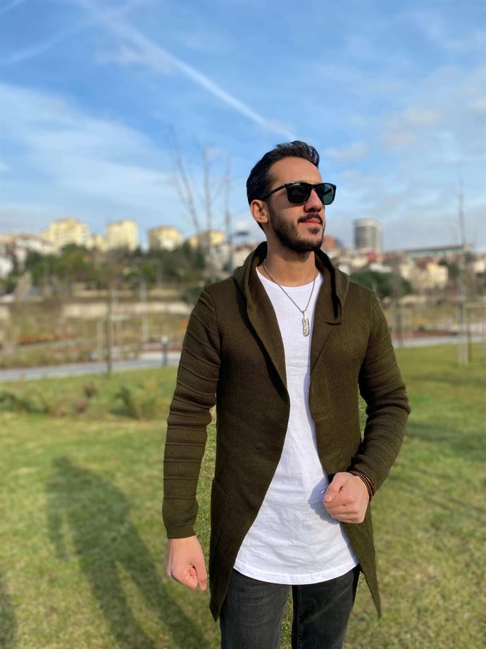 Erkek Düz Panço Hırka - Justyol