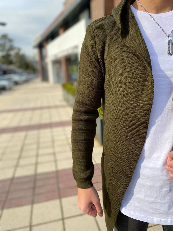 Erkek Düz Panço Hırka - Justyol