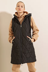 <tc>5140 gilet long en duvet avec capuche</tc>