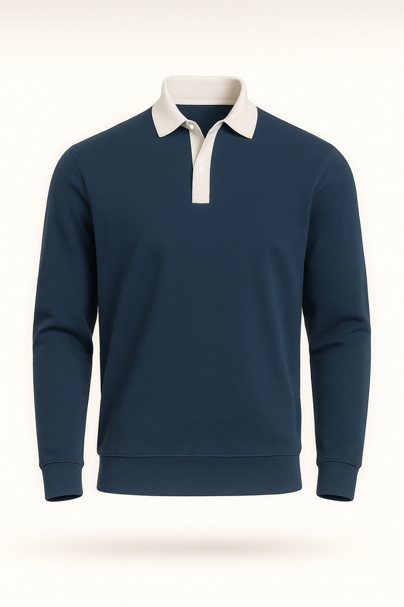 Sweat Homme Luis Col Polo en Maille Selanik