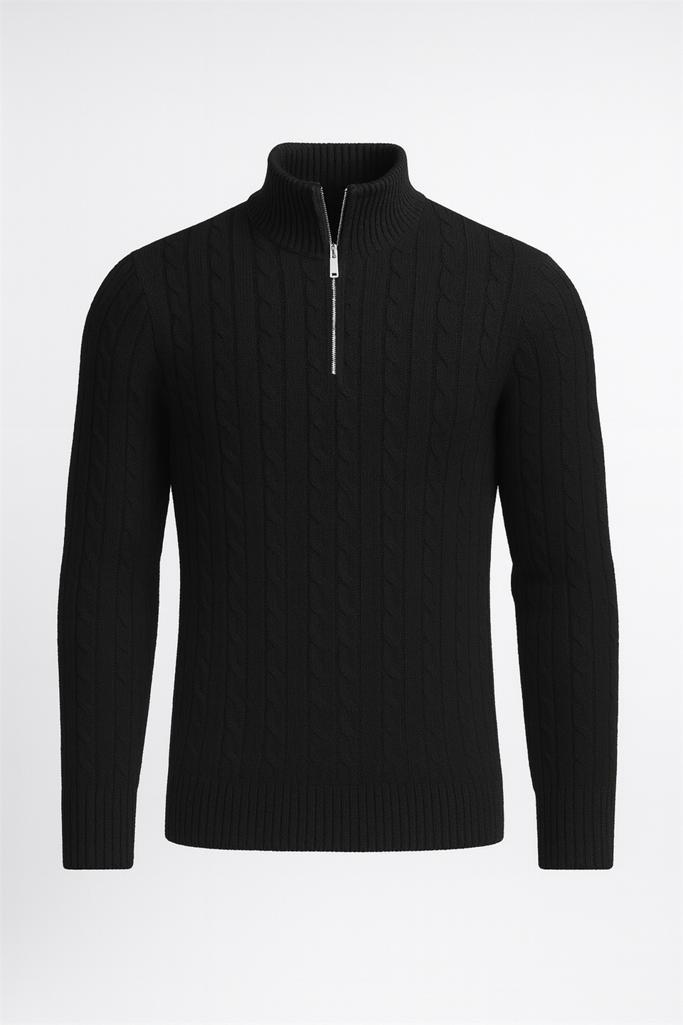 Pull Homme Bardem Maille Torsadée Demi-Zip