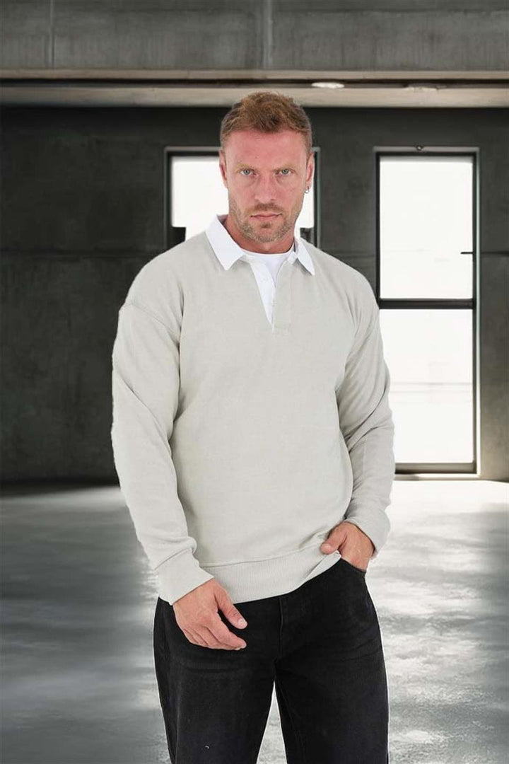 Sweat Homme Luis Col Polo en Maille Selanik