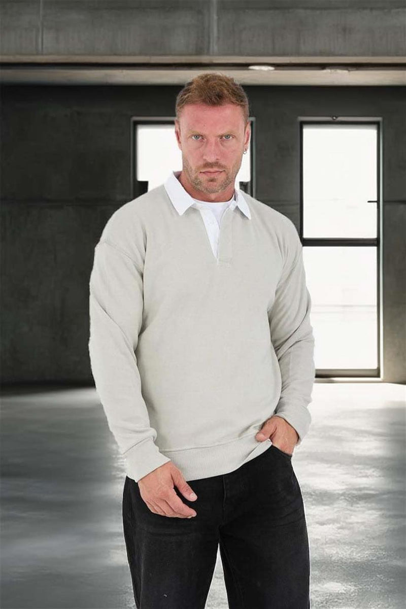Sweat Homme Luis Col Polo en Maille Selanik