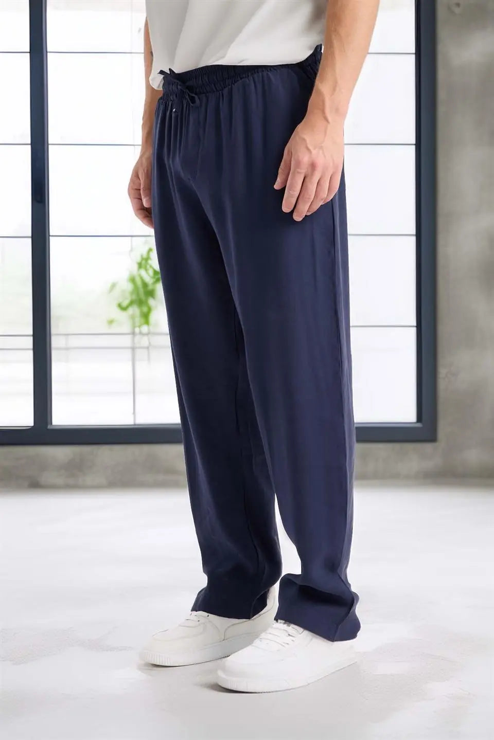 modal kumaş rahat kalip düz paça jogger erkek pantolon - Justyol