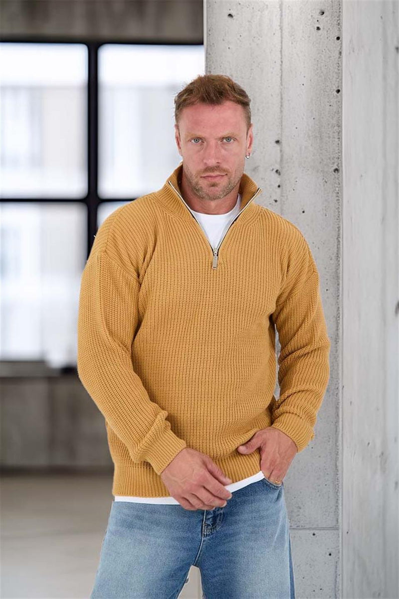 Pull Homme Nolan Maille Selanik Demi-Zip Oversize