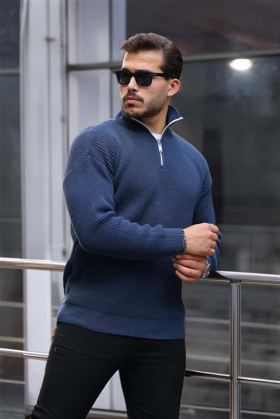 Pull Homme Nolan Maille Selanik Demi-Zip Oversize