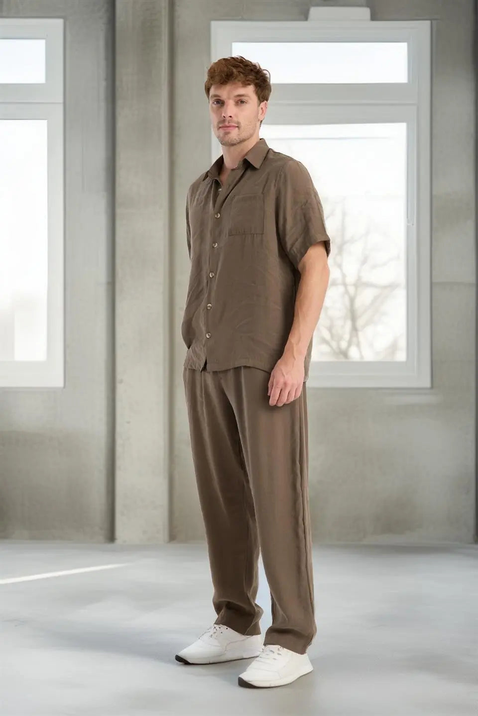 modal kumaş rahat kalip düz paça jogger erkek pantolon - Justyol