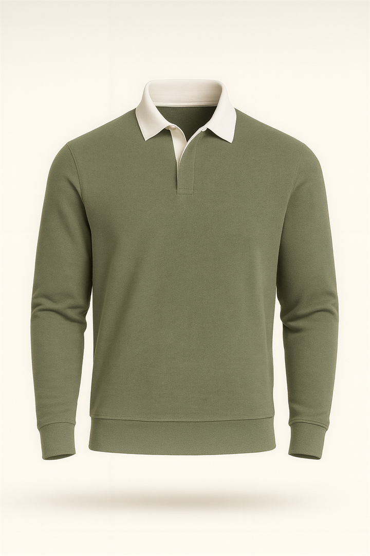 Sweat Homme Luis Col Polo en Maille Selanik