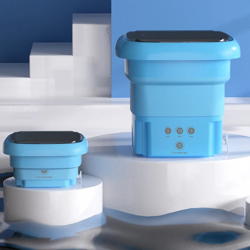 Mini Machine à Laver Portable Pliable avec Panier d’Essorage – Idéale pour Sous-vêtements et Vêtements Bébé