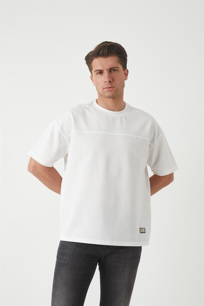 T-Shirt Homme Oversize à Empiècements Modernes