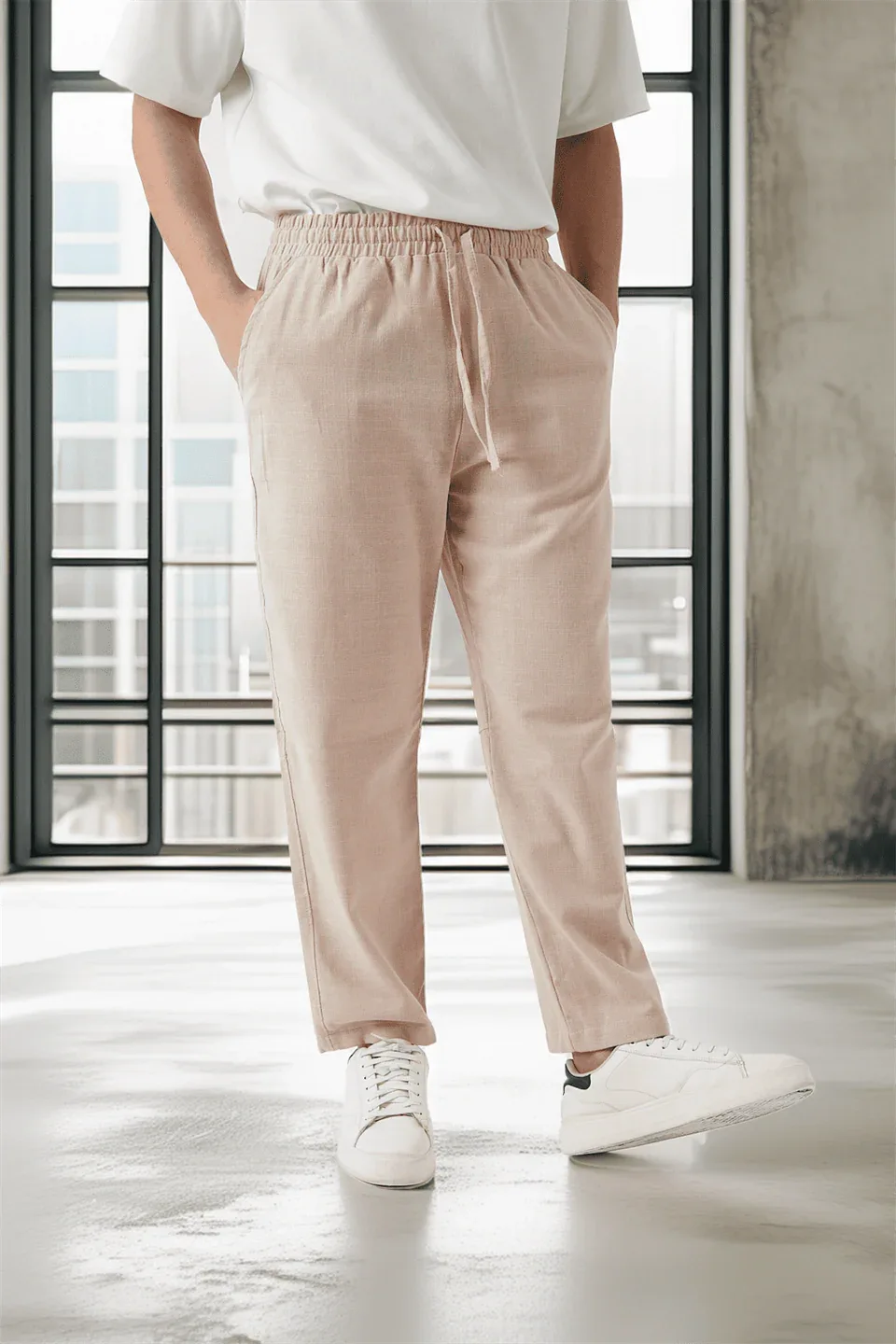 pantalon baggy homme coton léger respirant - Justyol