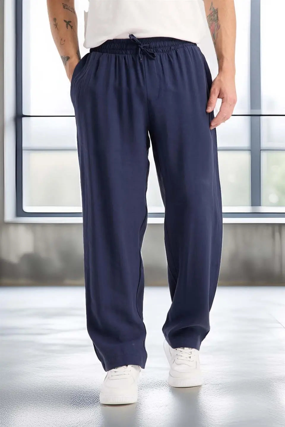 modal kumaş rahat kalip düz paça jogger erkek pantolon - Justyol