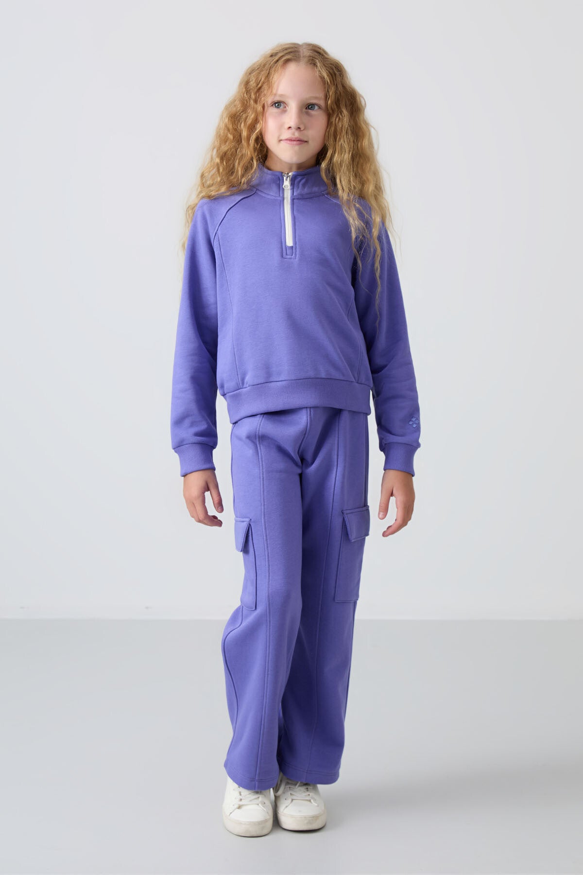 <tc>Survêtement Fille Écru en Coton à Intérieur Doux Texturé, Brodé et Coupe Standard - 75159</tc>