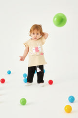 <tc>Ensemble pour fille avec imprimé de lapin amusant et leggings</tc>