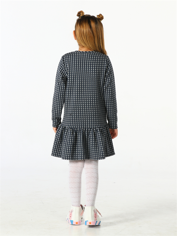 <tc>Robe à volants en tartan avec motif de cerf pour fille</tc>