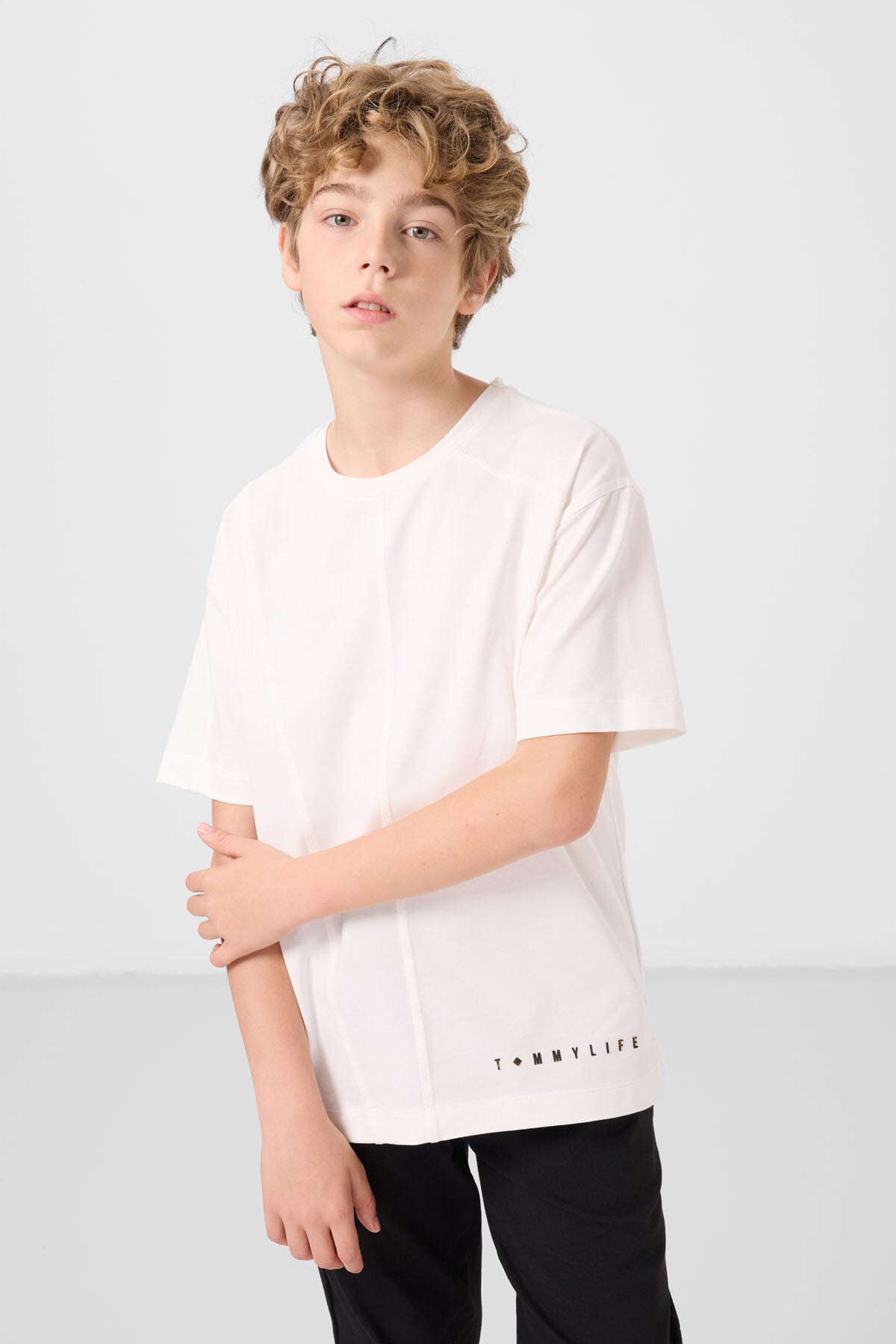 T-shirt Oversize Garçon en Coton Doux - 11297