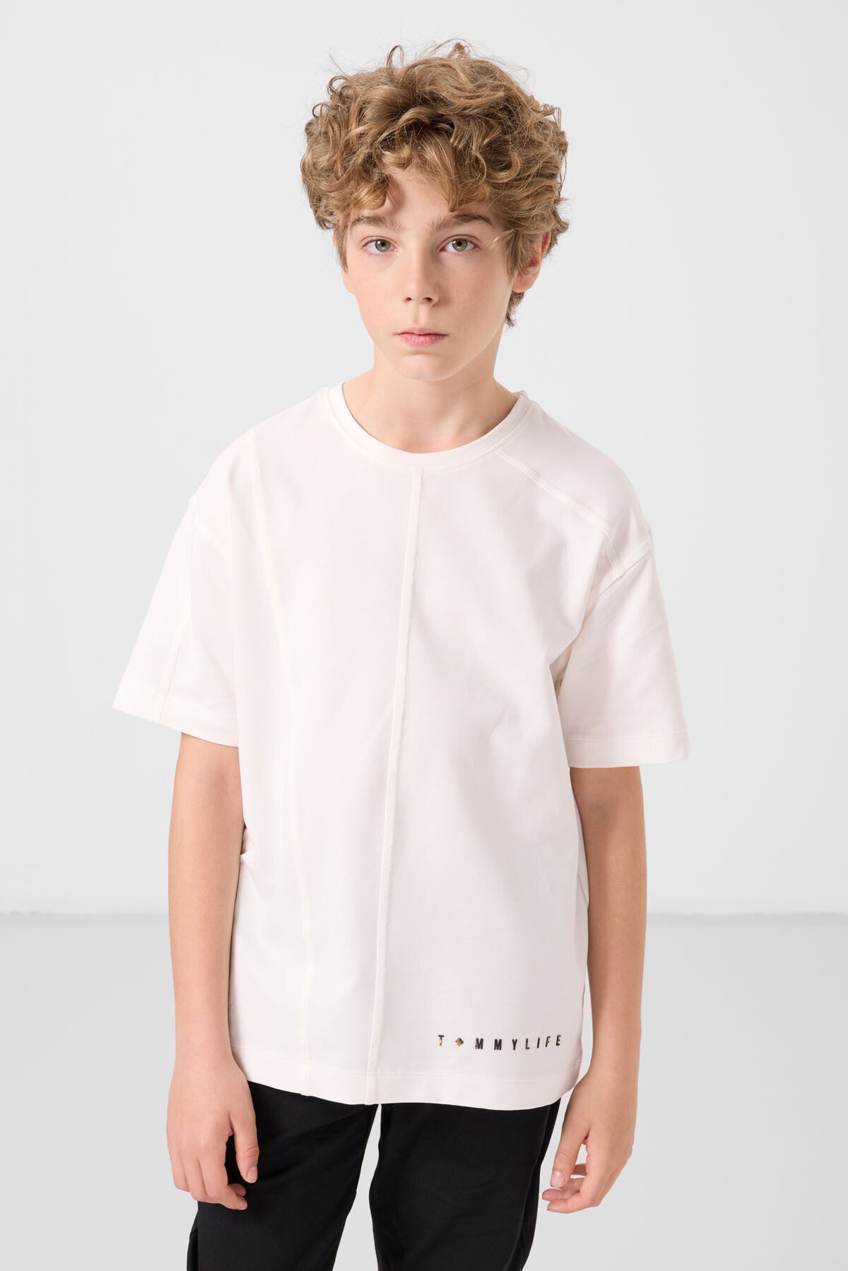 T-shirt Oversize Garçon en Coton Doux - 11297