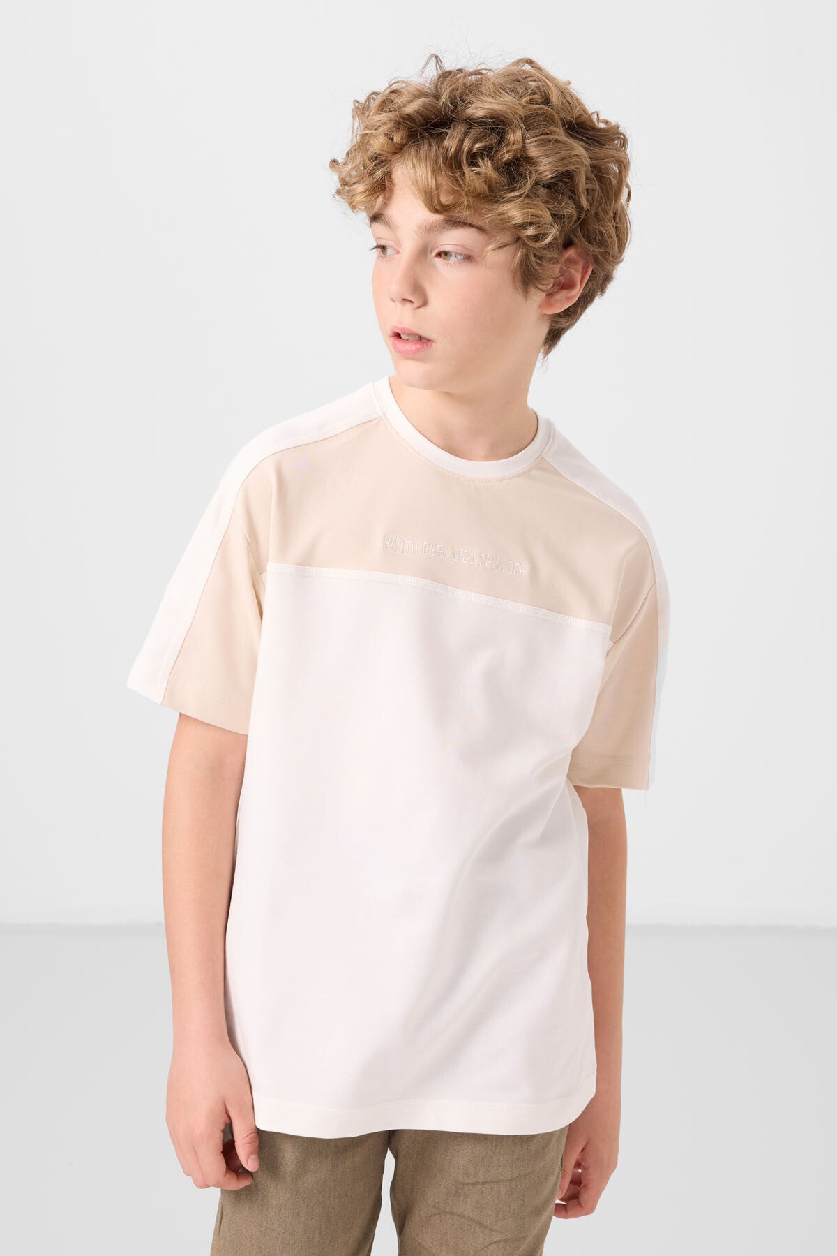 T-shirt Garçon Oversize en Coton Doux avec Broderie - 11290