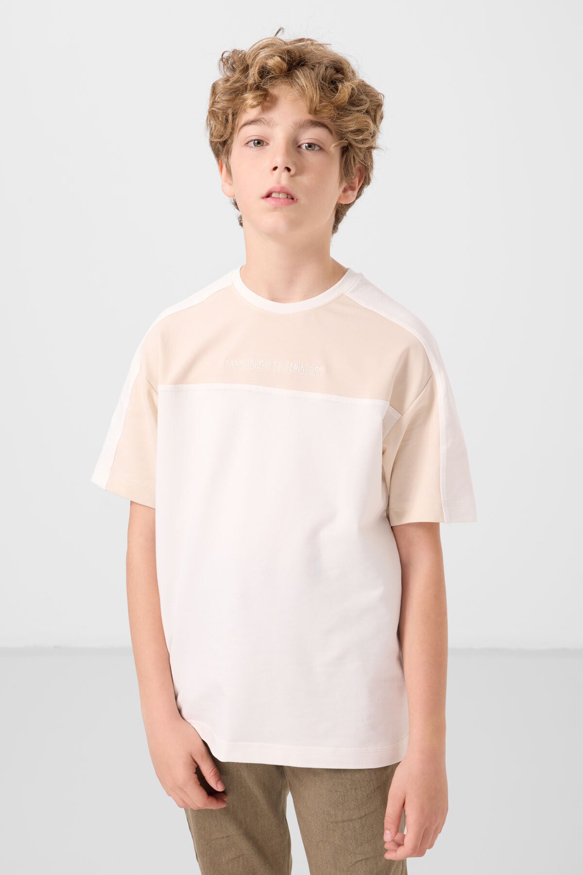 T-shirt Garçon Oversize en Coton Doux avec Broderie - 11290