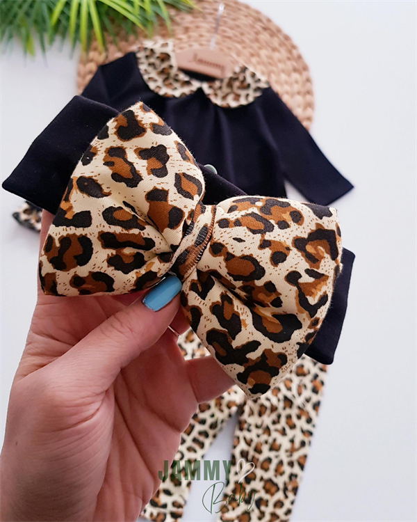 eliza leopard fluffy bandana set