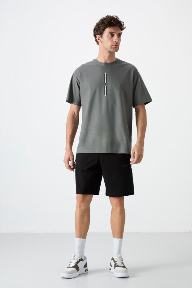 Short homme à cordon avec poche arrière zippée – coupe standard sportive - 81136