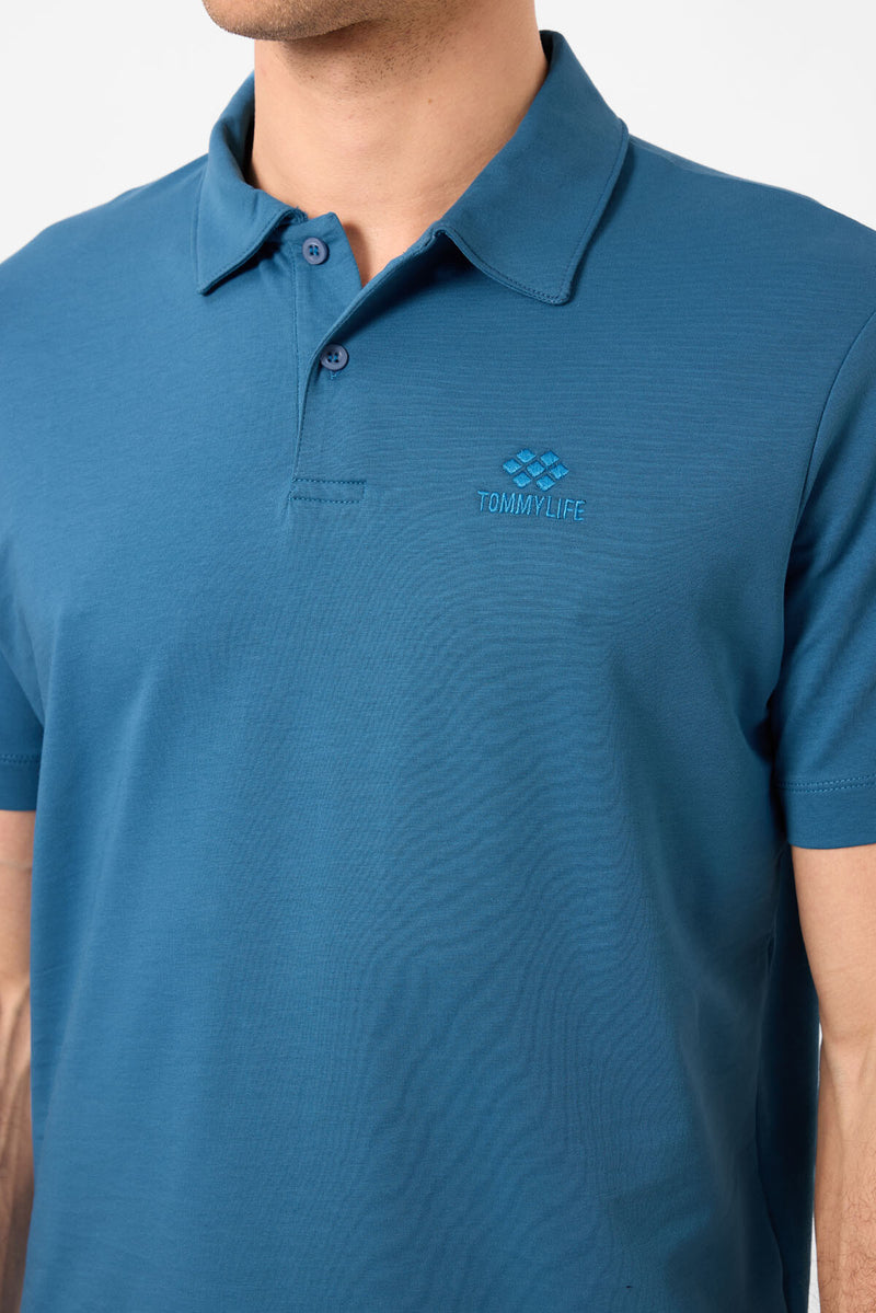 Polo homme basic à manches courtes – coupe standard et tissu extensible - 87748