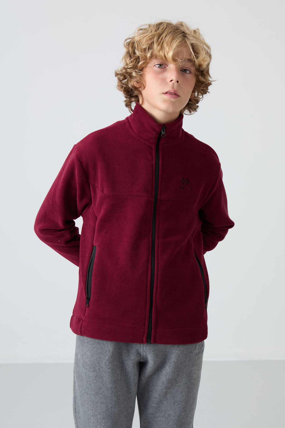 <tc>Sweatshirt Garçon en Polaire Épaisse à Texture Douce, Brodé et Coupe Standard - 11223</tc>