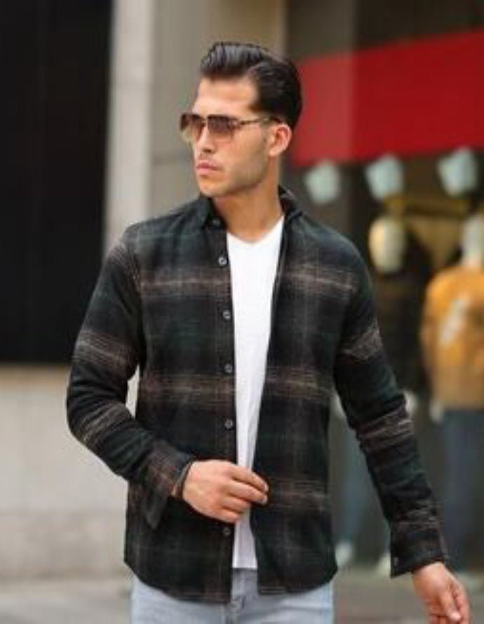 Şeritli Oduncu Fit Gömlek - Justyol