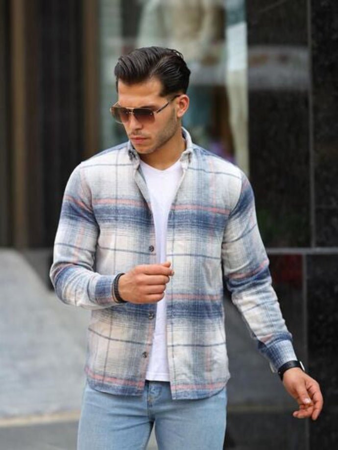 Şeritli Oduncu Fit Gömlek - Justyol