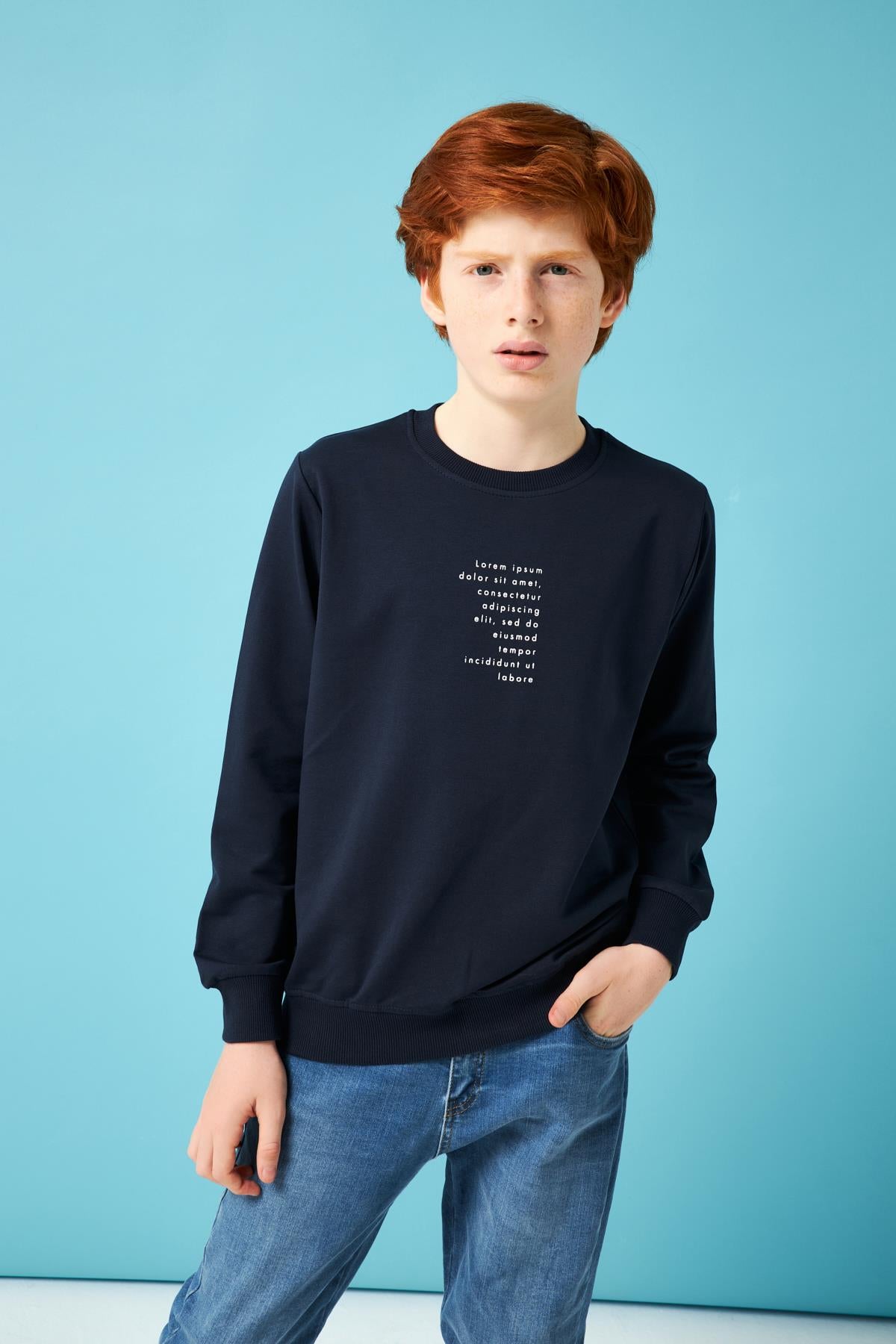 <tc>Sweatshirt pour garçon avec détail imprimé de football</tc>