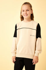 <tc>Sweatshirt garçon avec garniture et bande contrastée</tc>