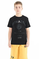 <tc>T-shirt garçon à col rond, coupe standard avec détails d'impression texte - 11103</tc>