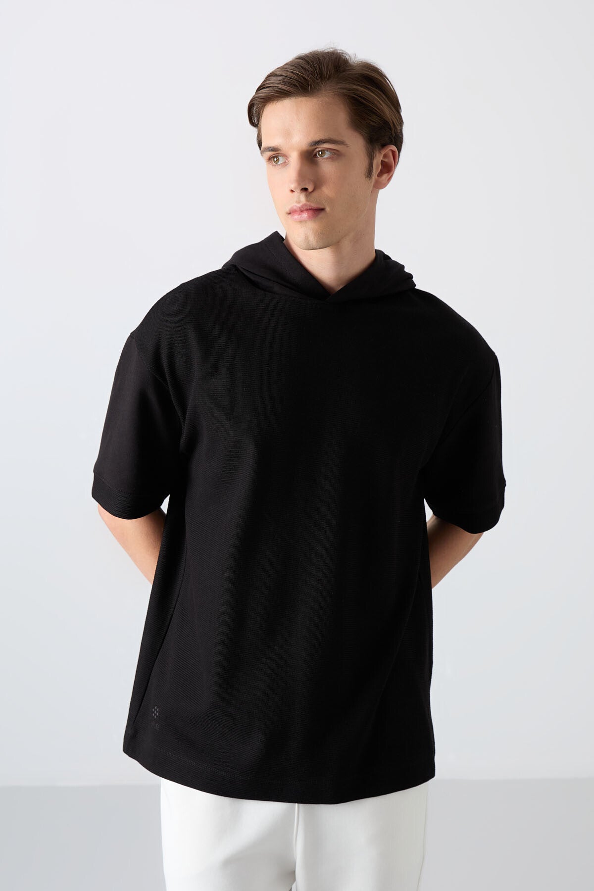 <tc>T-shirt basique homme en coton avec texture épaisse et coupe oversize - 88335</tc>