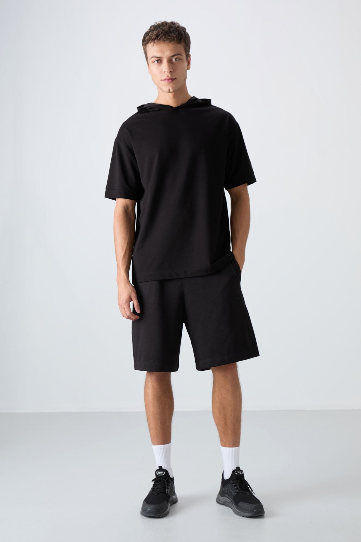 <tc>t-shirt basique pour homme en coton épais et doux texturé, coupe oversize - 88352</tc>