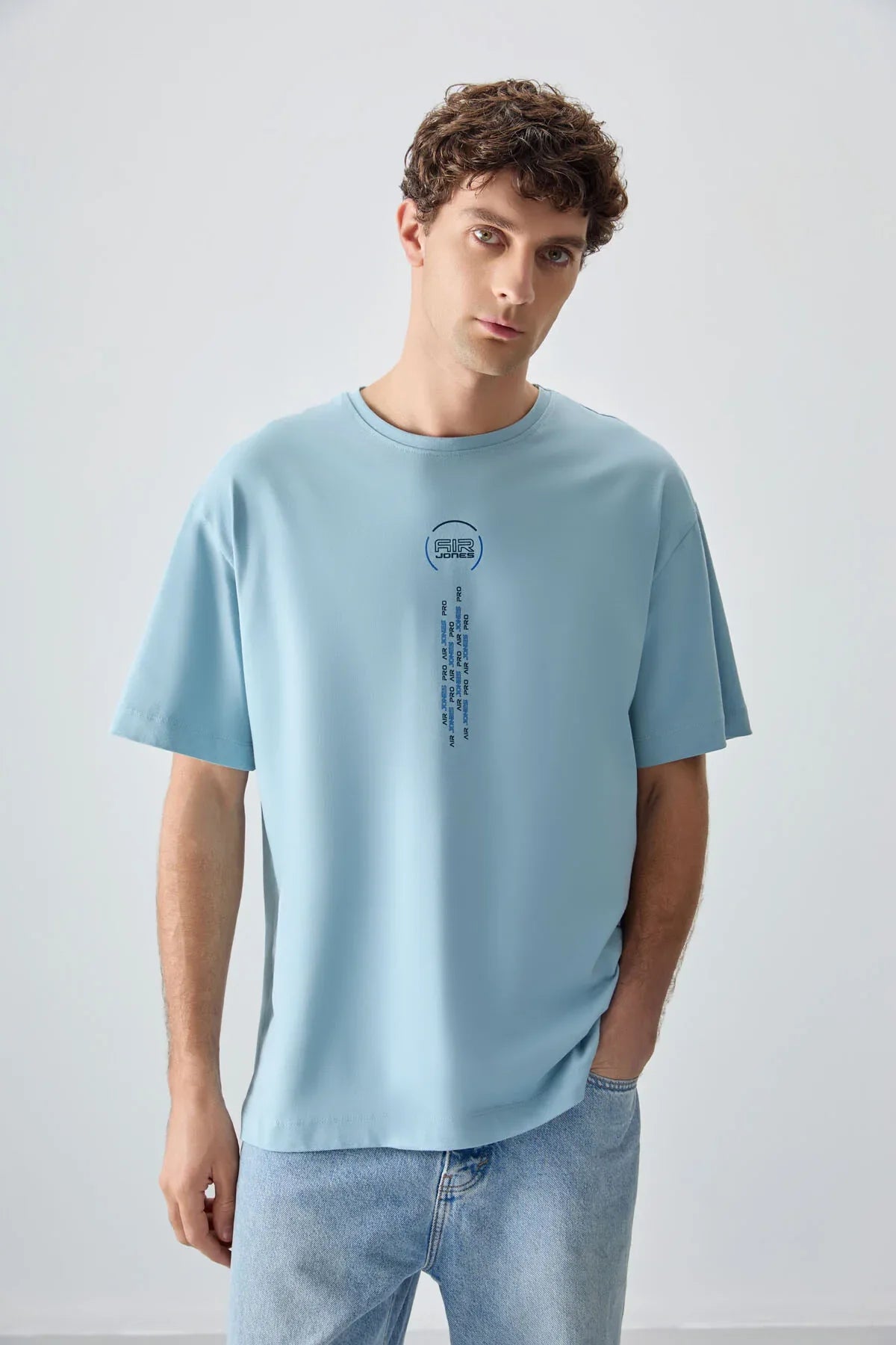 T-shirt homme oversize imprimé en coton épais 100 % au toucher doux- 88355 - Justyol