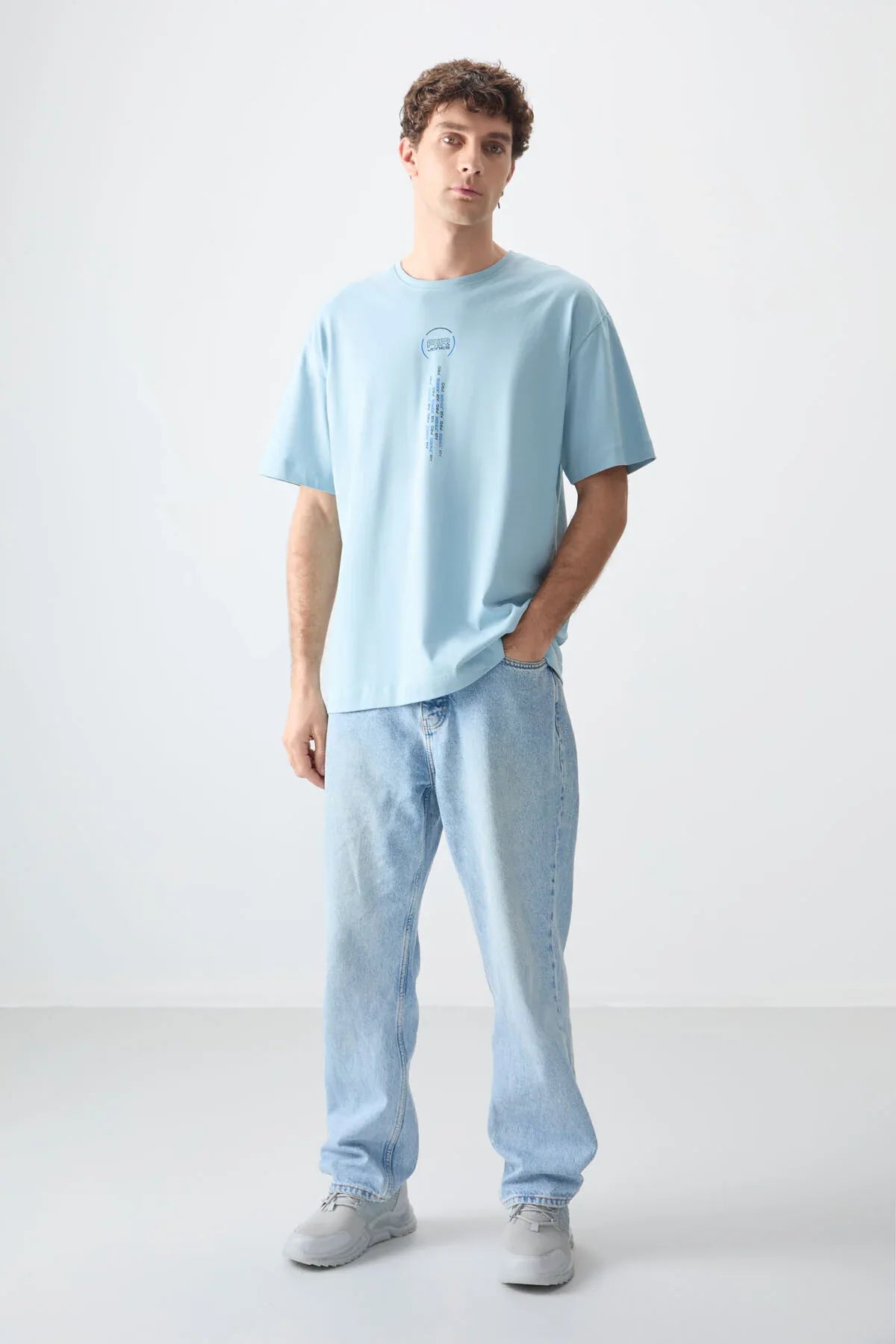 T-shirt homme oversize imprimé en coton épais 100 % au toucher doux- 88355 - Justyol