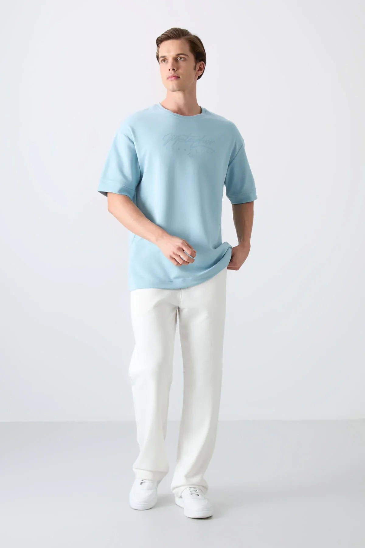 T-shirt homme oversize imprimé en coton épais au toucher doux - 88320 - Justyol